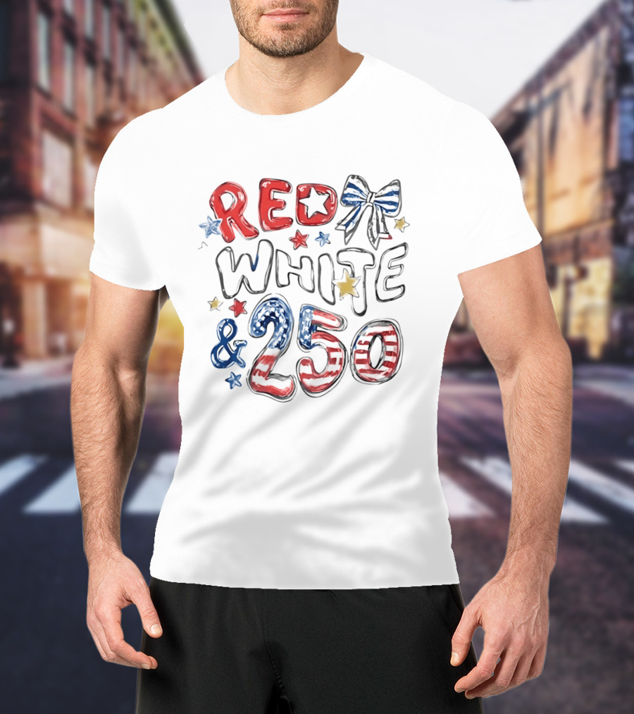 Red White And 250 Stars & Stripes T-Shirt