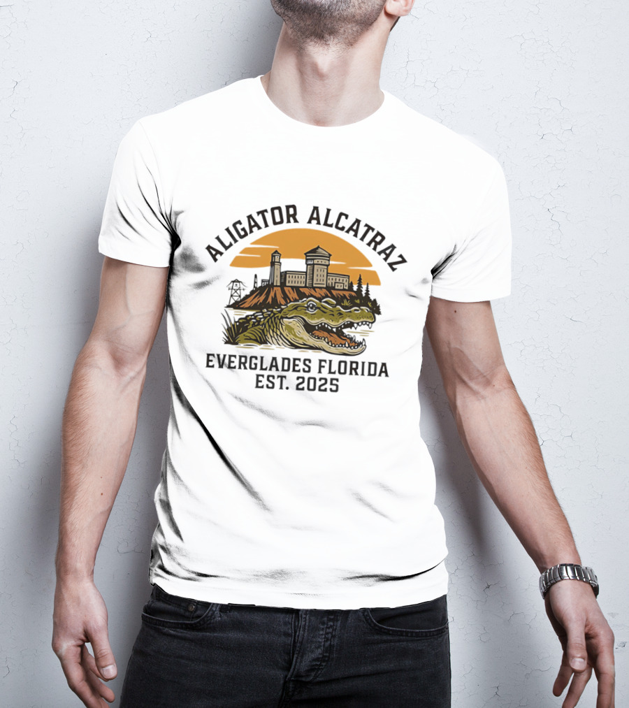 Aligator Alcatraz Everglades Florida Est 2025 T-Shirt