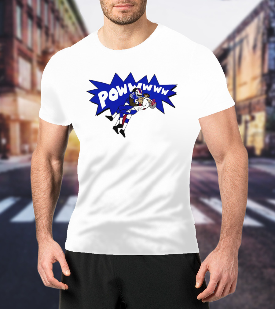POWWWWW Buffalo Bills Football Tackle Action T-Shirt
