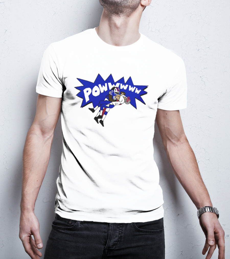 POWWWWW Buffalo Bills Football Tackle Action T-Shirt