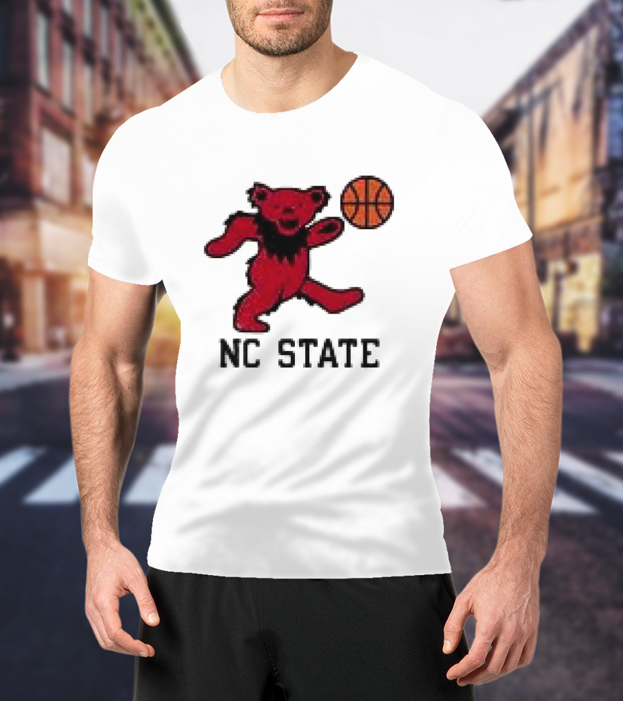Grateful Dead NC State Wolfpack Bears Basketball Team Collaboration T-Shirt