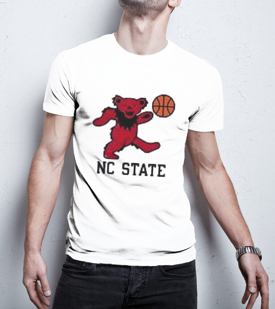 Grateful Dead NC State Wolfpack Bears Basketball Team Collaboration T-Shirt