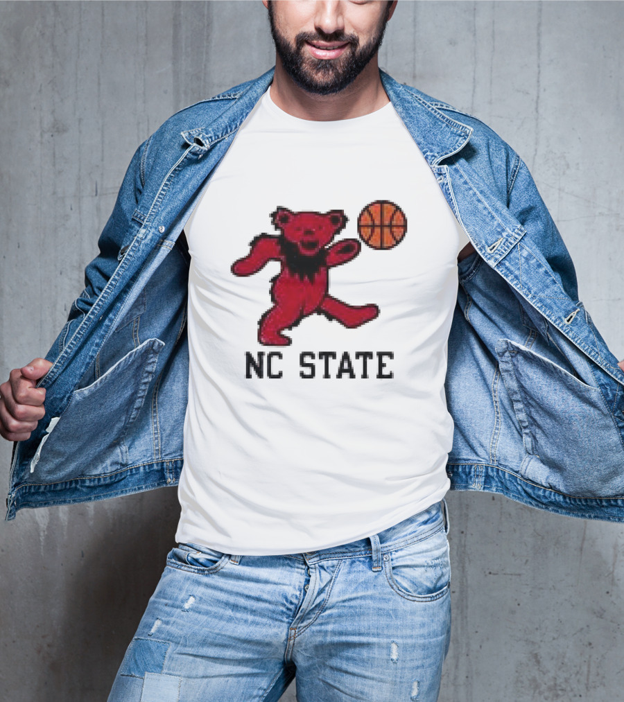 Grateful Dead NC State Wolfpack Bears Basketball Team Collaboration T-Shirt