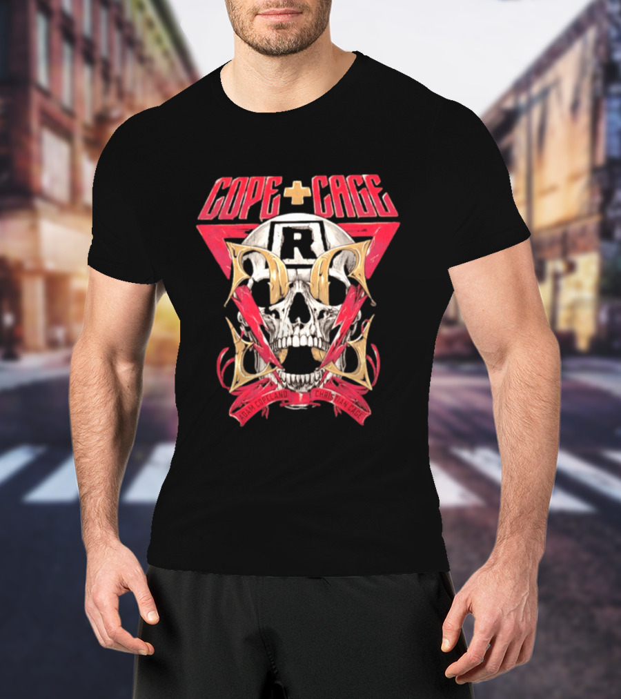 COPE CAGE Adam Copeland Christian Cage Skull R T-Shirt