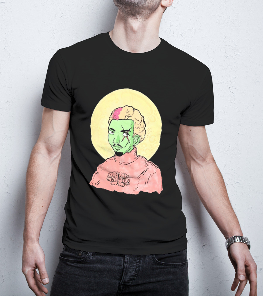 Chris Brown One Of Them Ones Tour 2026 Green Face Pink Hair Halo T-Shirt