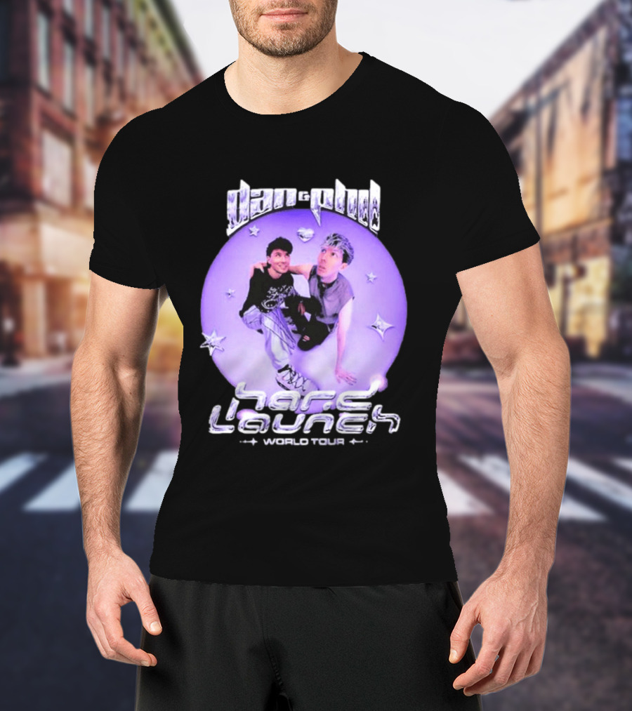 Dan And Phil Hard Launch World Tour 2026 2027 Purple Circle Star T-Shirt