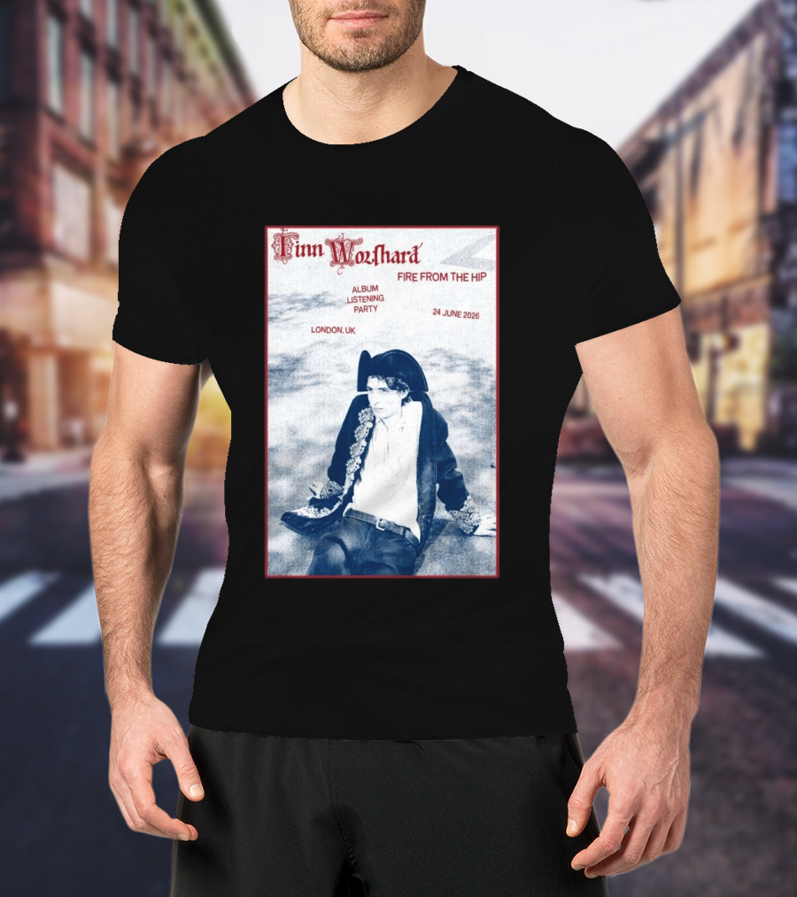 Finn Wolfhard Fire From The Hip Album Listening Party London UK June 24 2026 T-Shirt