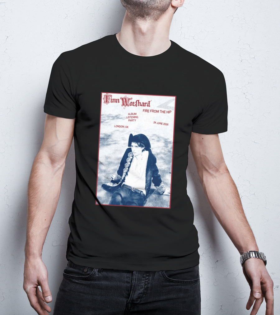 Finn Wolfhard Fire From The Hip Album Listening Party London UK June 24 2026 T-Shirt