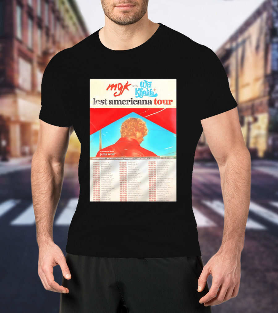 MGK Wiz Khalifa Lost Americana Tour Julia Wolf Guest T-Shirt