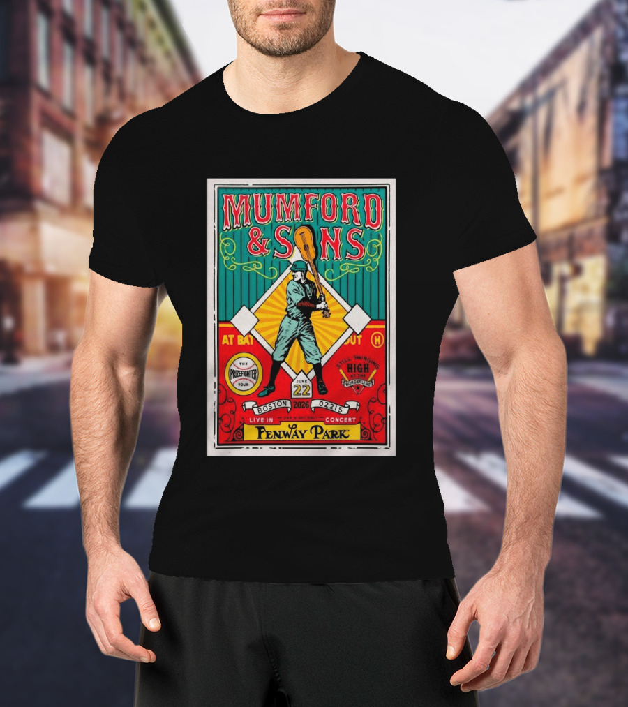 Mumford & Sons The Prizefighter Tour June 22 2026 Fenway Park Boston Concert T-Shirt