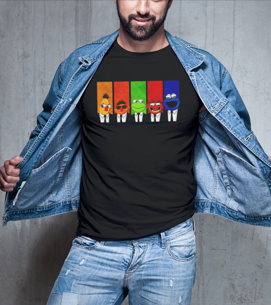 Bert Ernie Kermit Animal Cookie Monster Reservoir Dogs Mashup T-Shirt