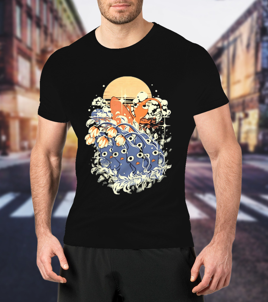 Surfing Pikmin Good Wave Sunset Retro Adventure T-Shirt