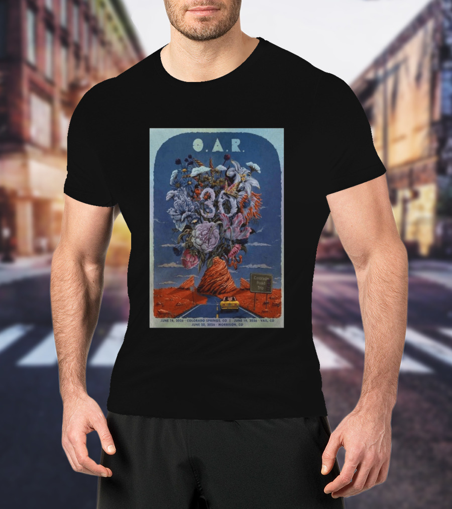 OAR 2026 Colorado Springs Vail Morrison Tour 30th Anniversary Road Trip Edition T-Shirt