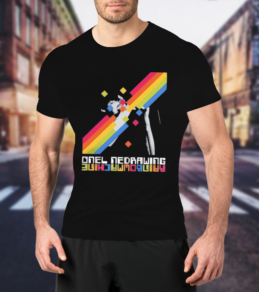 Onelinedrawing Rainbowmachine Colorful Abstract Blocks T-Shirt