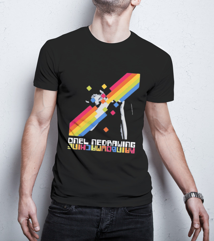 Onelinedrawing Rainbowmachine Colorful Abstract Blocks T-Shirt