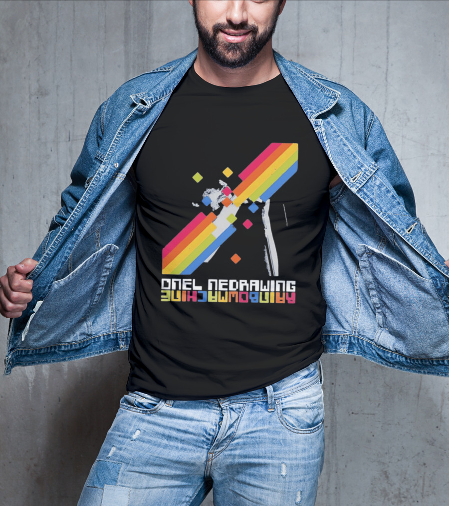 Onelinedrawing Rainbowmachine Colorful Abstract Blocks T-Shirt