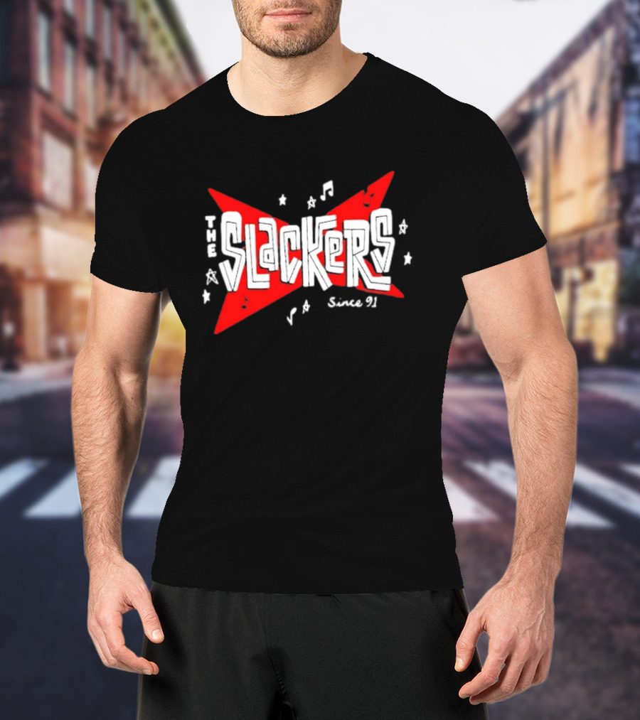The Slackers Since 91 Tour Retro Music Notes And Stars T-Shirt