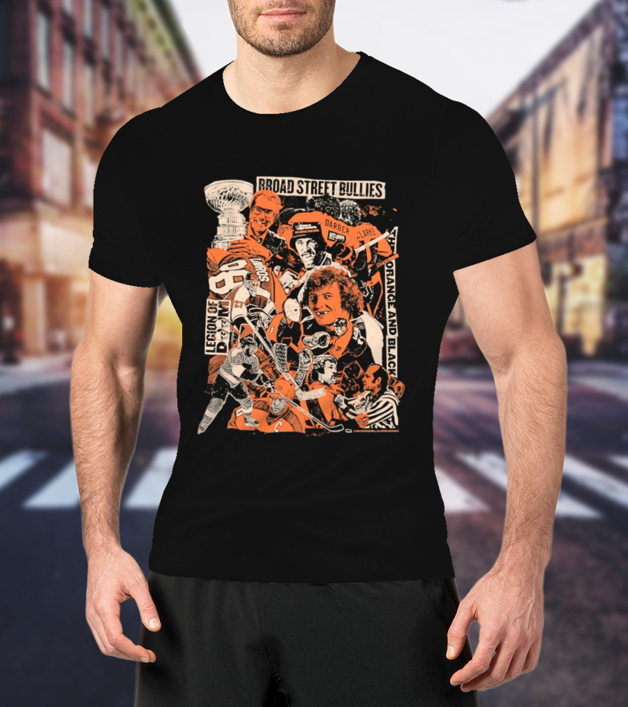 Philadelphia Flyers Broad Street Bullies Legion Of Doom Orange And Black T-Shirt