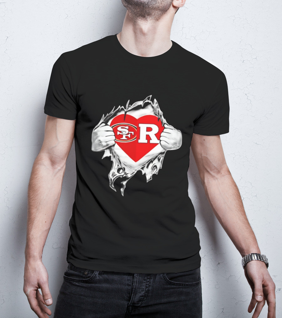 San Francisco 49ers Rutgers Scarlet Knights Heart Scratch Passion T-Shirt