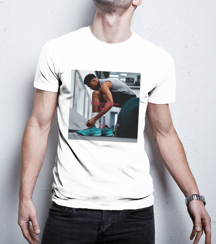 Nike Giannis Antetokounmpo Welcome To South Beach Milwaukee Bucks T-Shirt