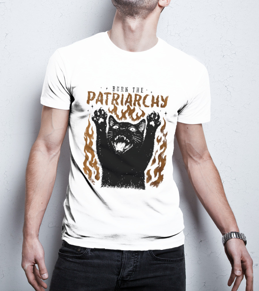 Burn The Patriarchy Feminism Cat Empowerment T-Shirt