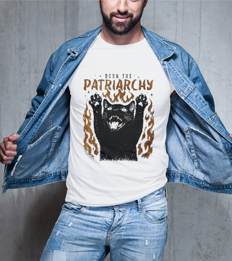 Burn The Patriarchy Feminism Cat Empowerment T-Shirt