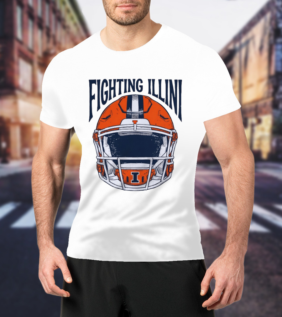 Fighting Illini Football Helmet Illinois T-Shirt