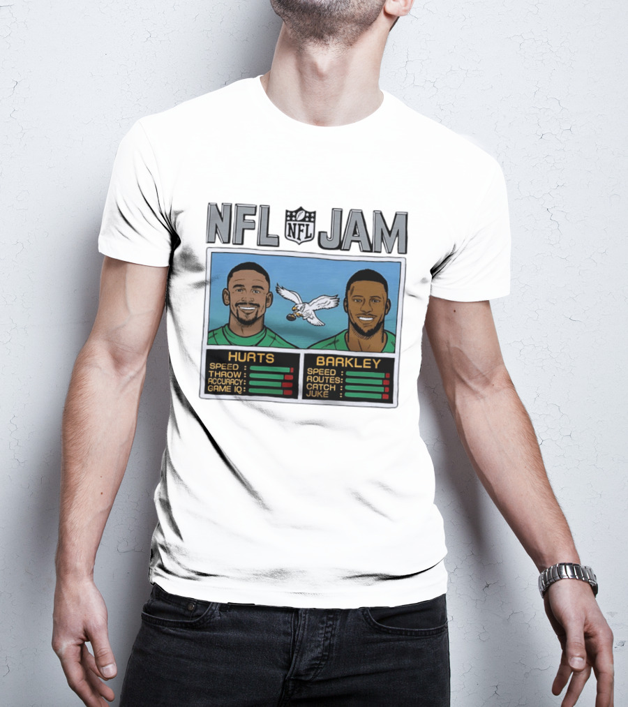 NFL Jam Jalen Hurts Saquon Barkley Philadelphia Eagles Video Game T-Shirt