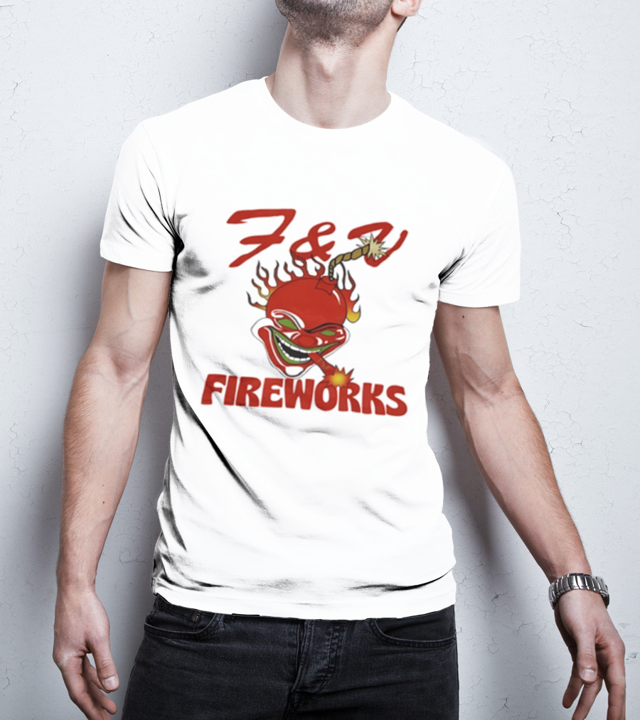 F And V Fireworks Explosive Red Joker Face With Lit Fuse T-Shirt