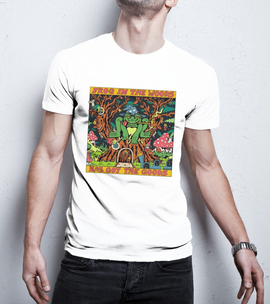 Frog In The Woods Has Got The Goods Killer Acid Psychedelic Forest Scene T-Shirt