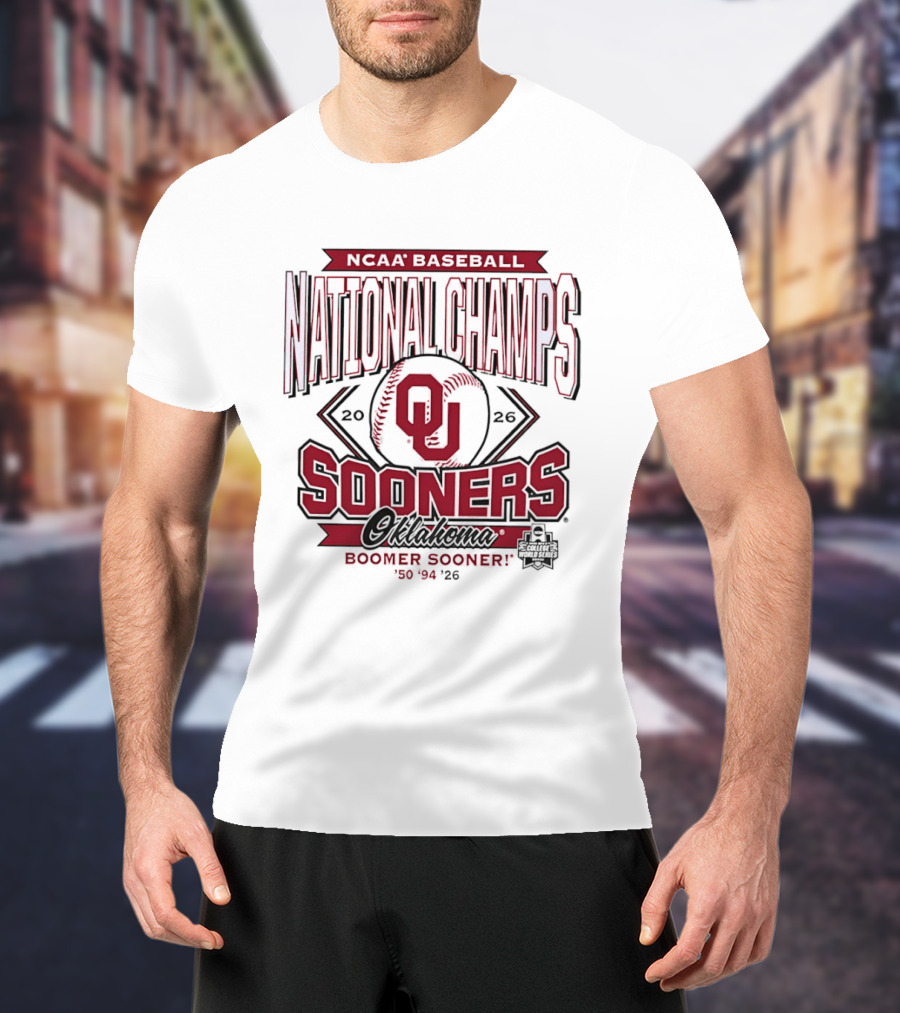 NCAA Baseball National Champs Oklahoma Sooners 2026 Boomer Sooner T-Shirt