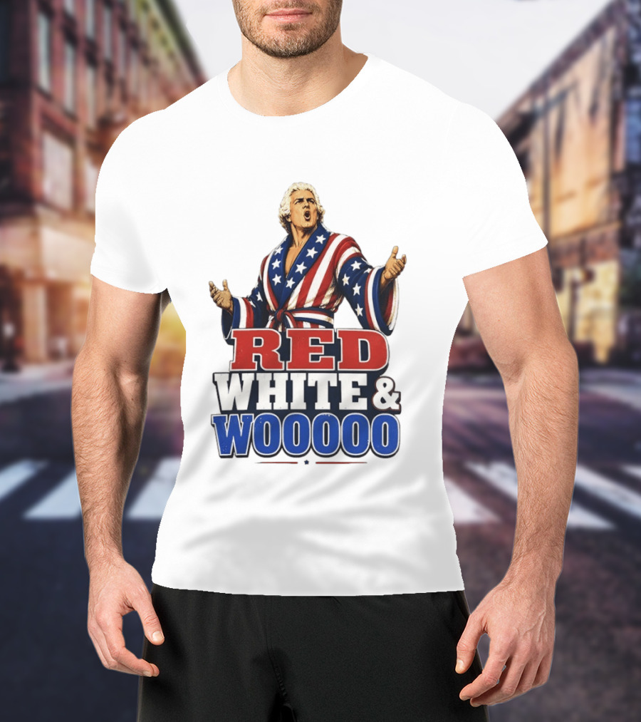 Ric Flair Red White And Woooo USA Wrestling Legend 4th Of July Celebration T-Shirt