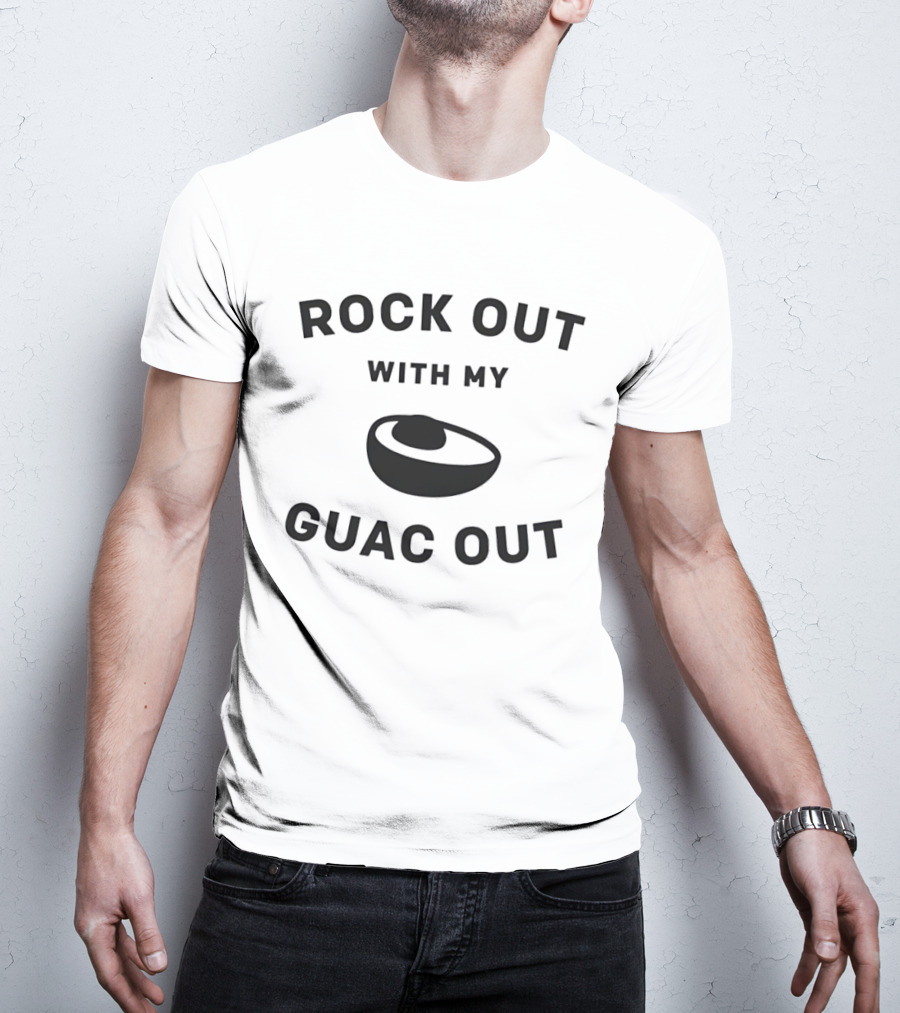 Rock Out With My Guac Out Avocado Humor T-Shirt