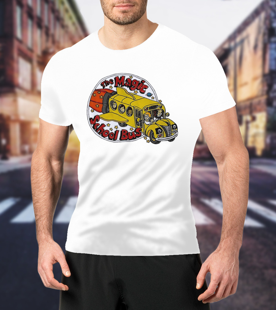 The Magic School Bus Ms Frizzle Arnold Class Characters Cartoon Rocket Bus T-Shirt