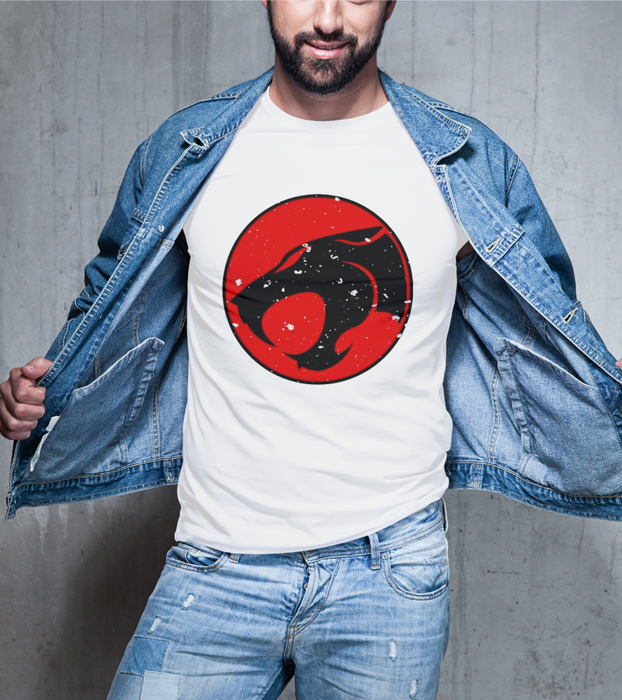 Thunder Jaguar Cat Red Circle T-Shirt