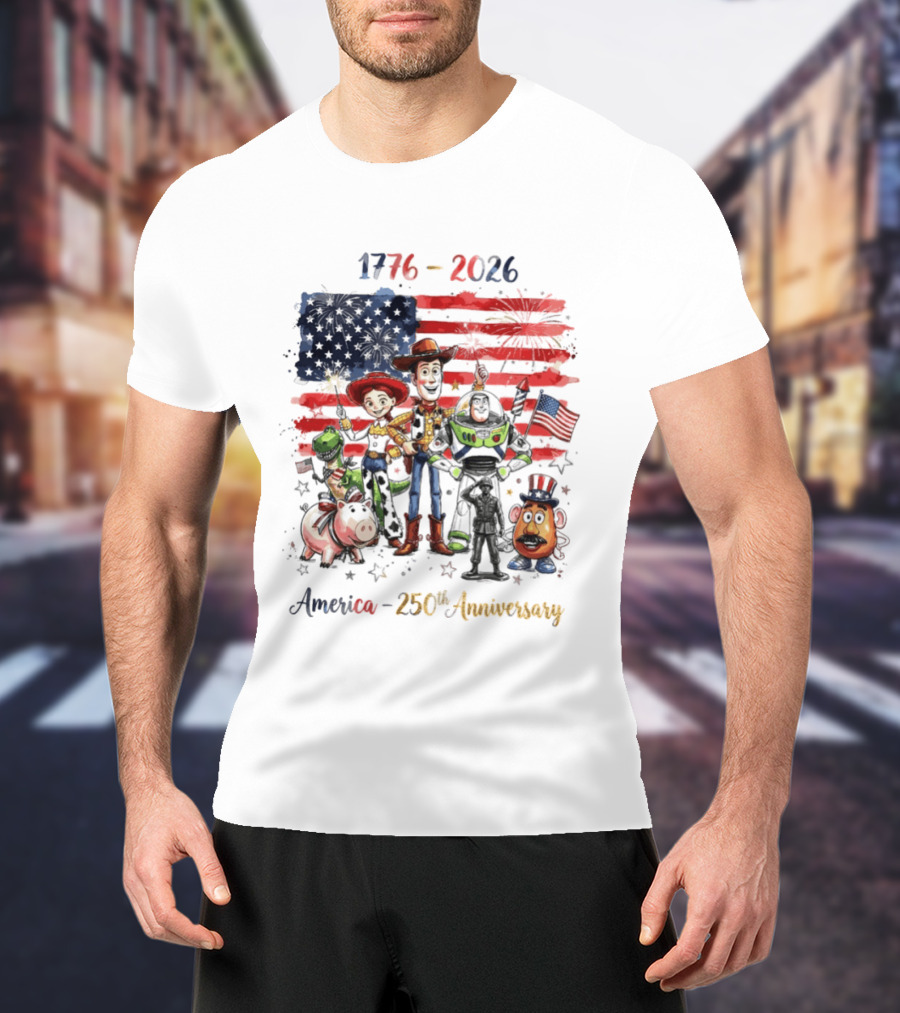 Woody Buzz Rex Hamm Jessie 1776 2026 America 250th Anniversary T-Shirt
