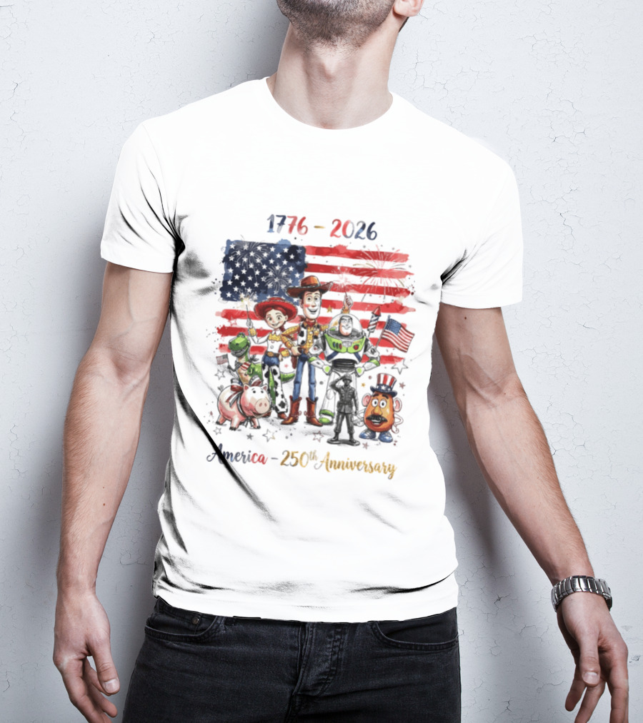 Woody Buzz Rex Hamm Jessie 1776 2026 America 250th Anniversary T-Shirt