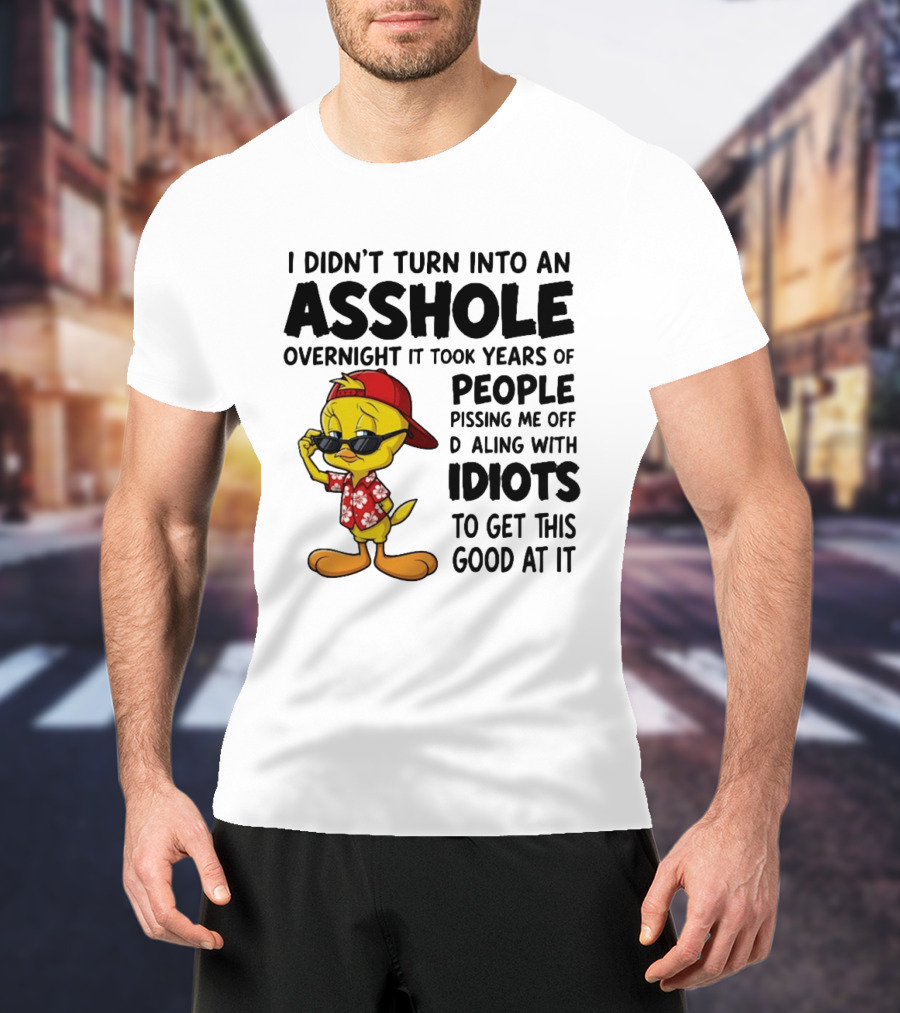 Tweety Bird I Didn't Turn Into An Asshole Overnight It Took Years Of People Pissing Me Off Dealing With Idiots T-Shirt