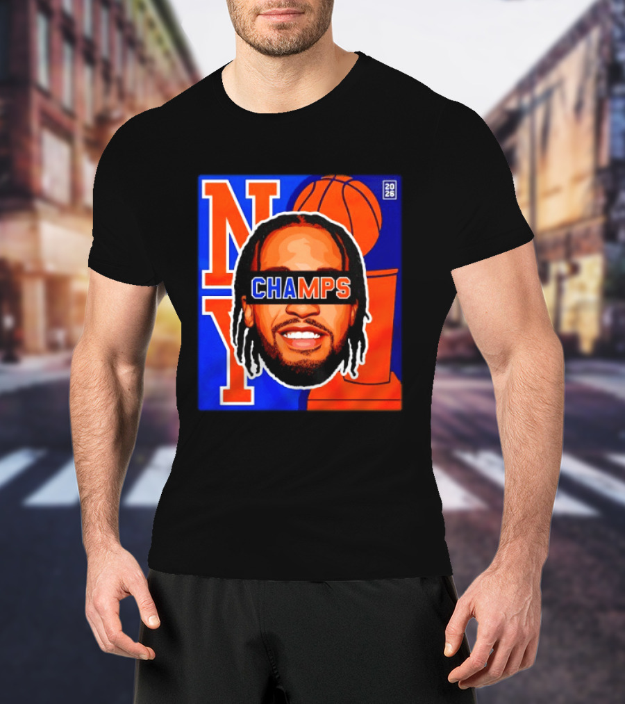 Jalen Brunson New York Knicks 2026 Champs Big Head NBA Basketball T-Shirt