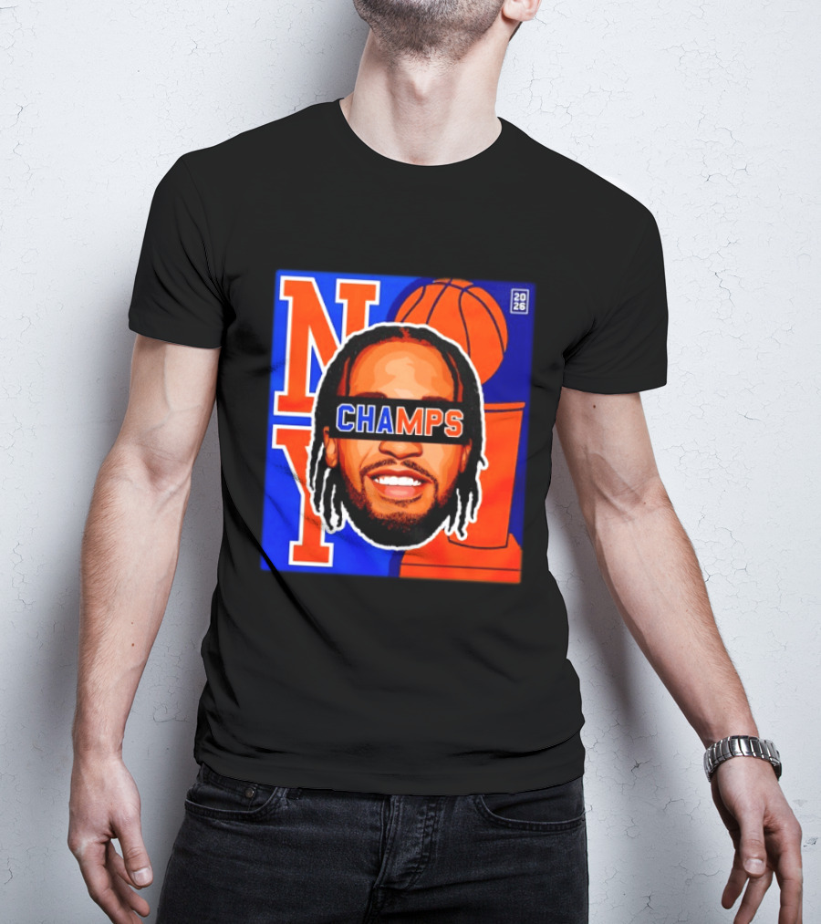Jalen Brunson New York Knicks 2026 Champs Big Head NBA Basketball T-Shirt