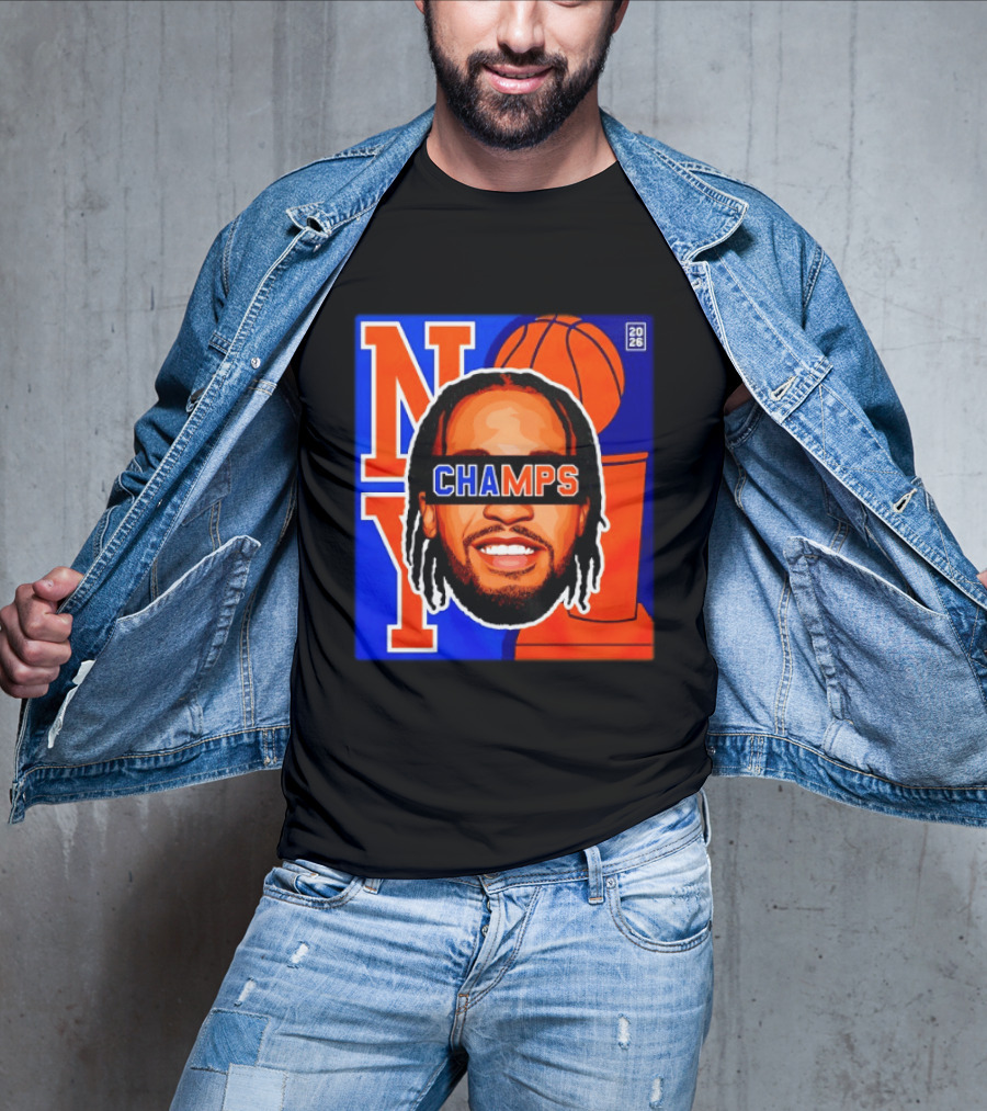 Jalen Brunson New York Knicks 2026 Champs Big Head NBA Basketball T-Shirt