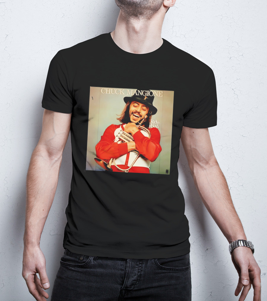 Chuck Mangione Feels So Good Iconic Album Cover With Flugelhorn Player In Red And White Outfit T-Shirt