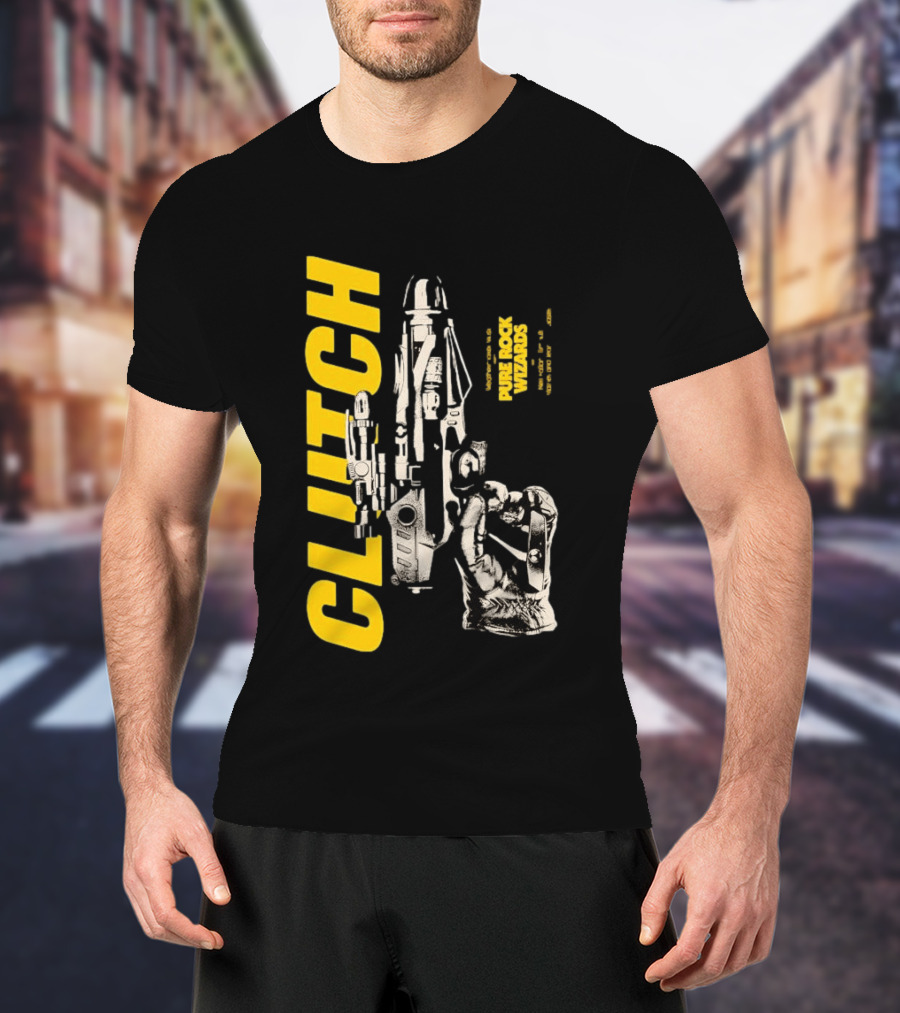 Clutch Pure Rock Wizards Tour Retro Sci Fi Mechanical Arm T-Shirt
