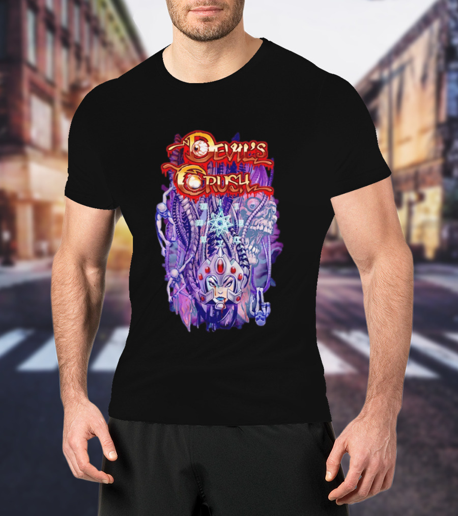Devil's Crush Alien Skull Warrior With Mystical T-Shirt