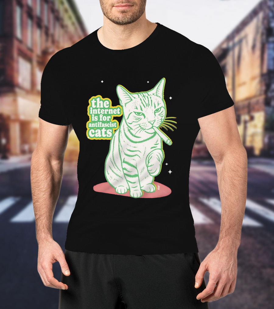Antifascist Cats Internet Humor Smoky Cat Relaxation T-Shirt