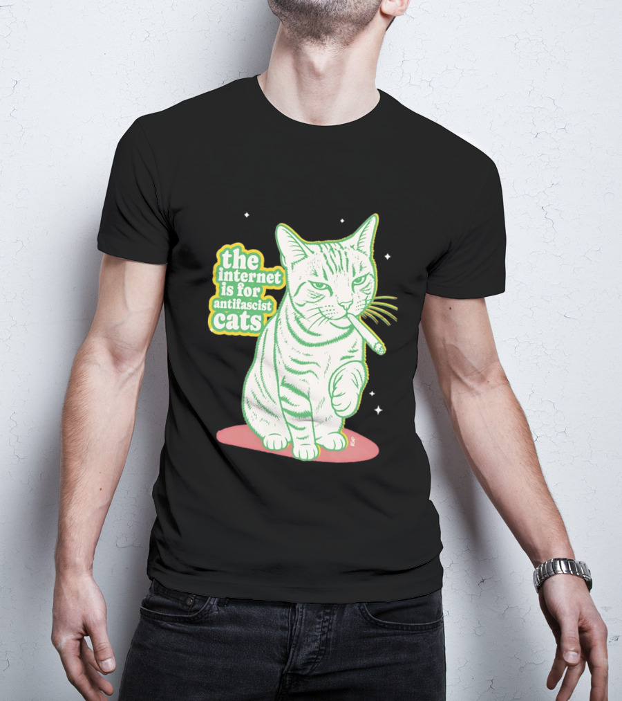 Antifascist Cats Internet Humor Smoky Cat Relaxation T-Shirt
