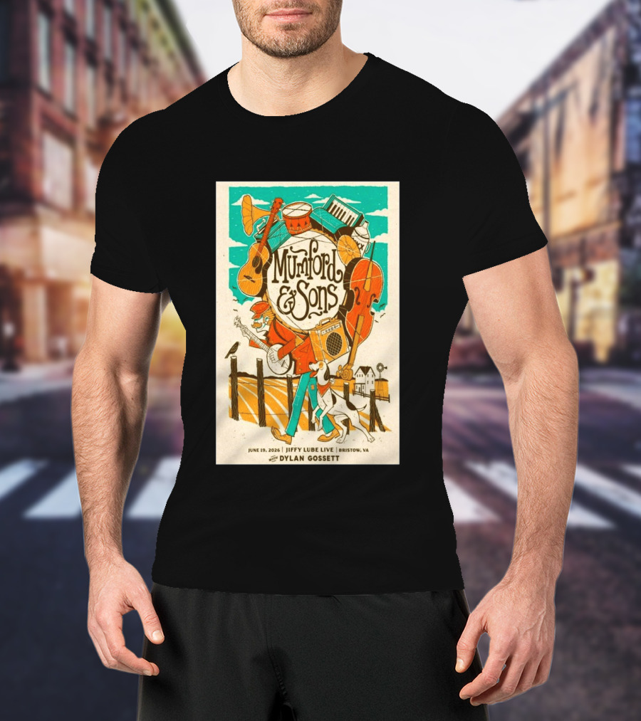 Mumford & Sons Dylan Gossett Jiffy Lube Live June 19 2026 Bristow Virginia T-Shirt