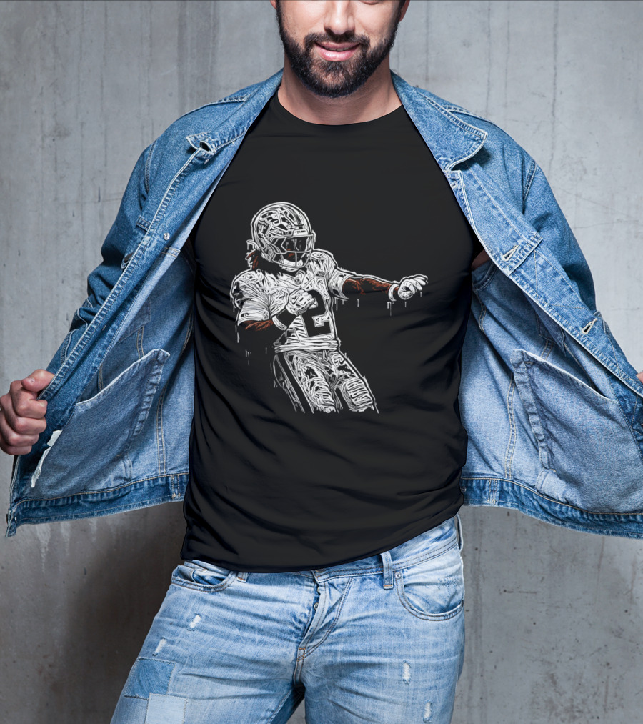 Gardner Minshew Las Vegas Raiders Drip 2 Football Player In Action T-Shirt