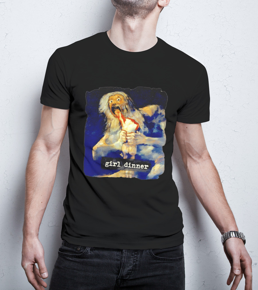 Girl Dinner Goya Painting Dark Academia Spooky Meme Saturn Devouring His Son T-Shirt