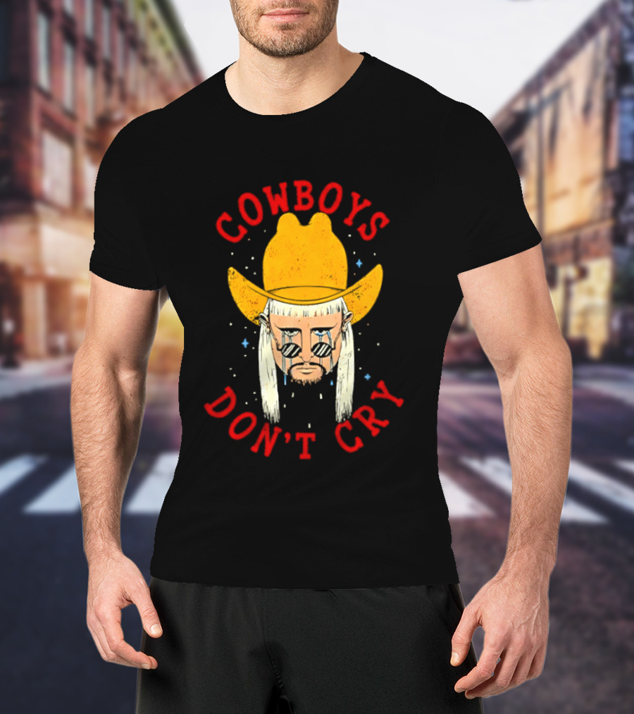 Oliver Tree Cowboys Don't Cry Large Yellow Hat Sad Face T-Shirt